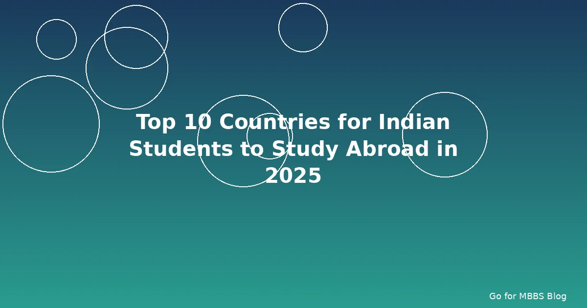 Top 10 Countries for Indian Students to Study Abroad in 2025